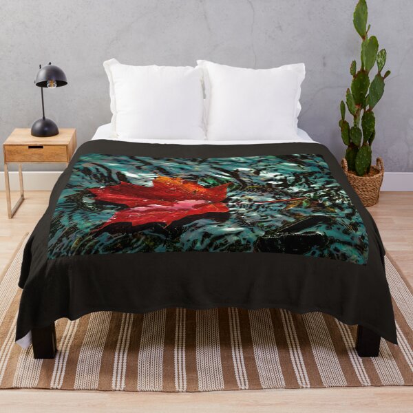 Item preview, Red Maple Leaf Turquoise Waters designed and sold by Annariaart.