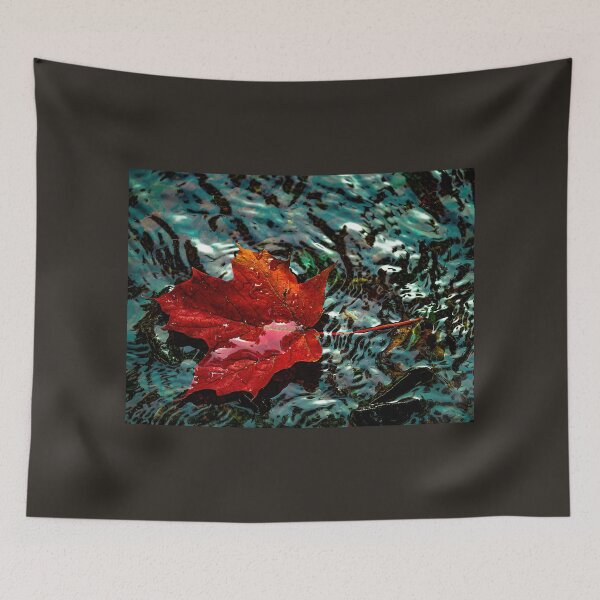 Item preview, Red Maple Leaf Turquoise Waters designed and sold by Annariaart.