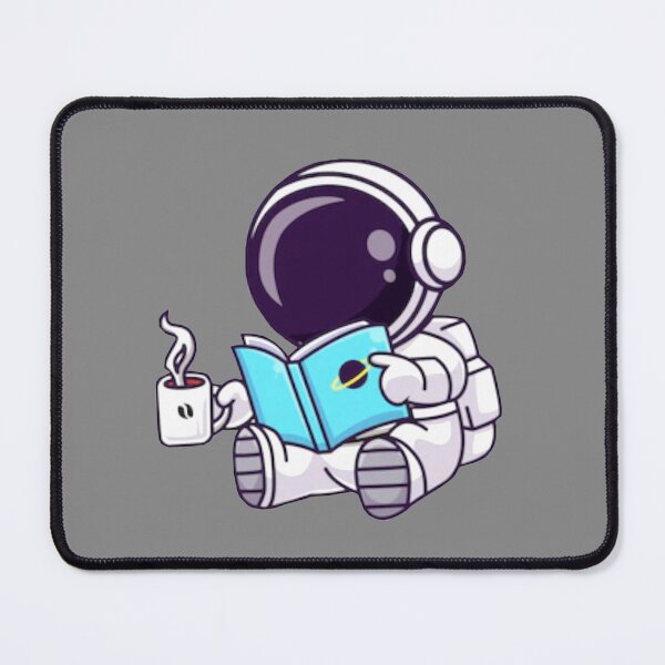 Item preview, Cute astronaut reading a books and drinking coffee cartoon designed and sold by BEAUTY ⭐⭐⭐⭐⭐.
