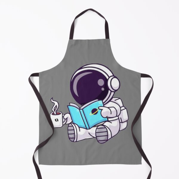 Item preview, Cute astronaut reading a books and drinking coffee cartoon designed and sold by BEAUTY ⭐⭐⭐⭐⭐.