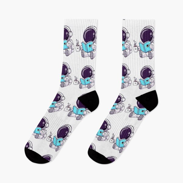 Item preview,   Cute astronaut reading a books and drinking coffee cartoon designed and sold by BEAUTY ⭐⭐⭐⭐⭐.