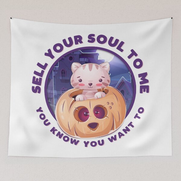 Item preview, Sell Your Soul To Me Cute Cat Design for Halloween or Everyday Wear designed and sold by More-dan-Prints.
