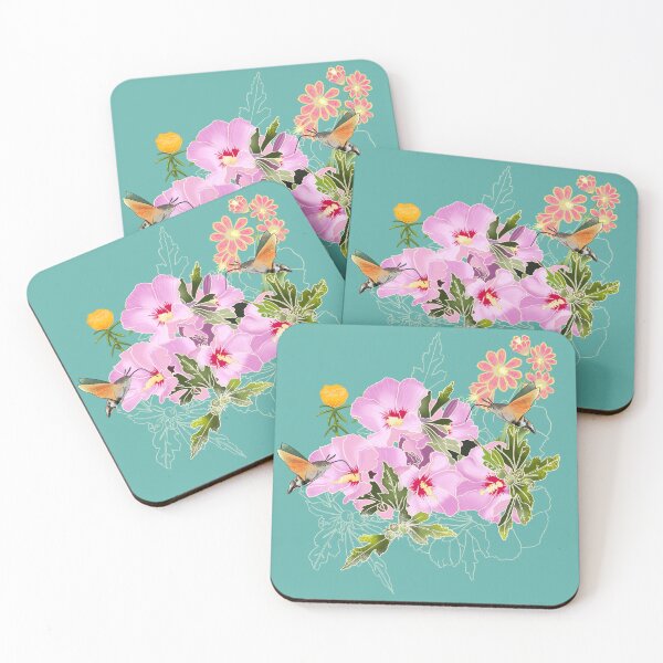 Item preview, Hummingbird hawk-moth floral, green designed and sold by Naty Design Prague.
