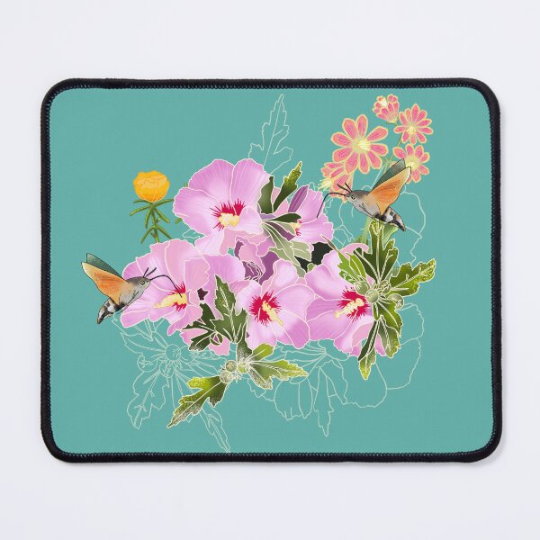 Item preview, Hummingbird hawk-moth floral, green designed and sold by Naty Design Prague.