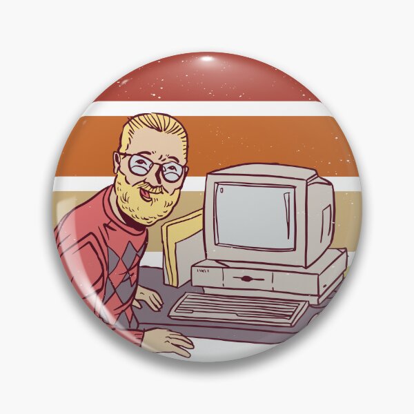 Artikelvorschau, Mann sitzt vor einem Retro-Computer entworfen und verkauft von Rob-Son.