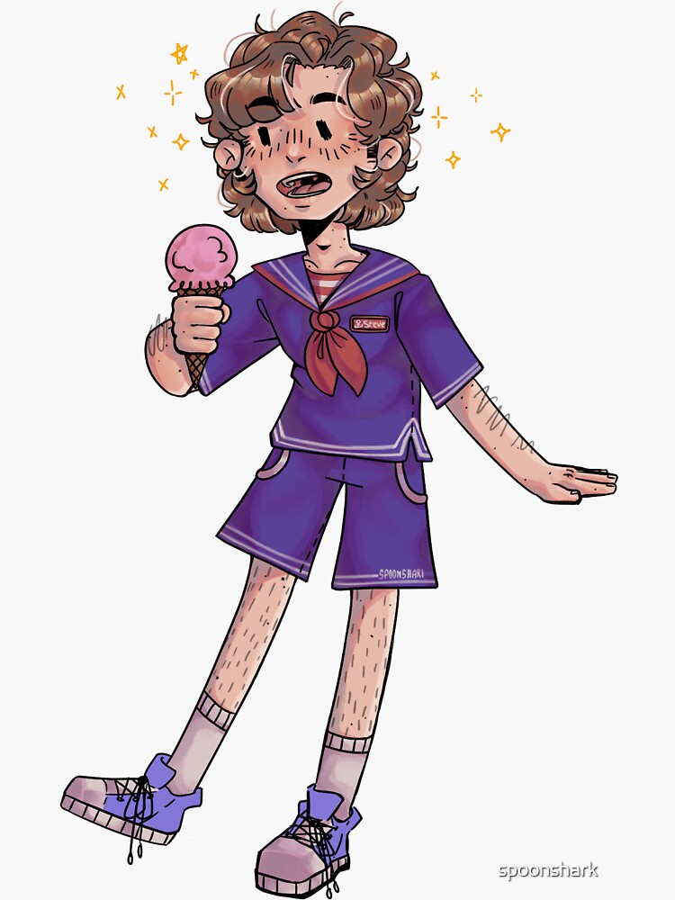 "scoops ahoy steve chibi" Sticker for Sale by spoonshark Redbubble