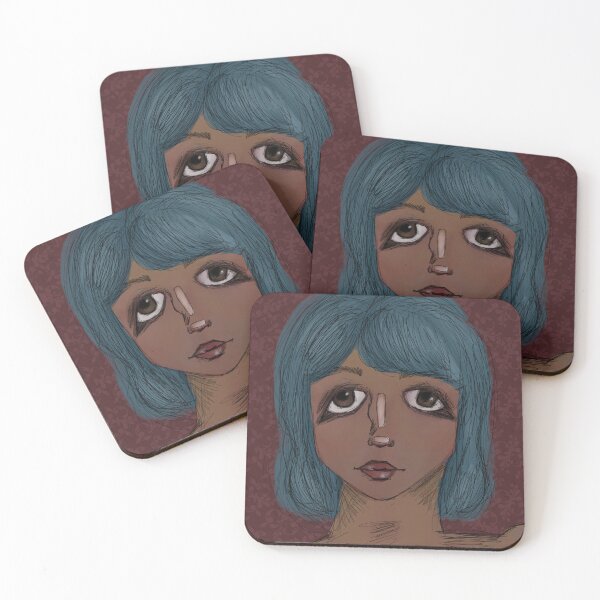 Item preview, cool blue haired girl  designed and sold by hauntedbyamelie.