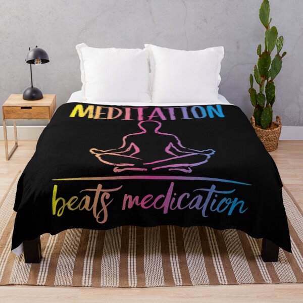 Item preview, Meditation Beats Medication Positive Message Zen Yoga designed and sold by dmimishinyo9r.