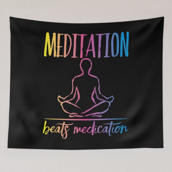 Item preview, Meditation Beats Medication Positive Message Zen Yoga designed and sold by dmimishinyo9r.