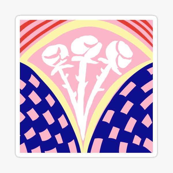 "Roses and Checkers" Sticker for Sale by Repetu Redbubble