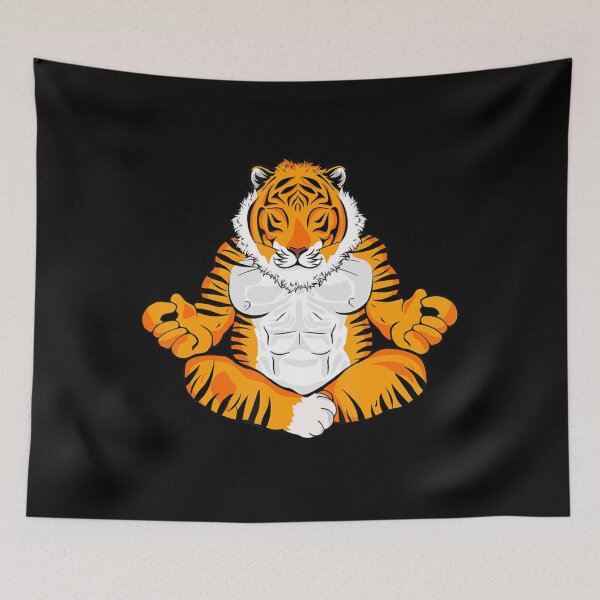 Item preview, Meditating Tiger Lover Women Yoga Men Meditation Tiger designed and sold by dmimishinyo9r.