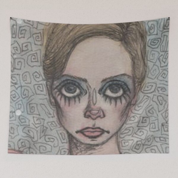 Item preview, stylised twiggy portrait  designed and sold by hauntedbyamelie.