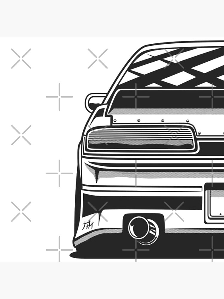 Poster « Nissan Silvia S13 Dessin noir et blanc », par TheArtOfClothes