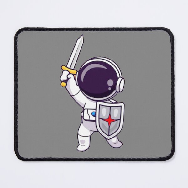 Item preview,   Cute astronaut warrior holding a shield and a sword cartoon designed and sold by BEAUTY ⭐⭐⭐⭐⭐.