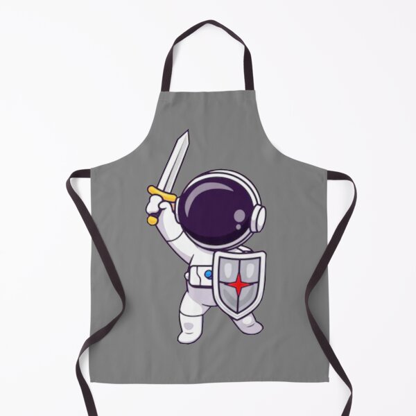 Item preview,   Cute astronaut warrior holding a shield and a sword cartoon designed and sold by BEAUTY ⭐⭐⭐⭐⭐.