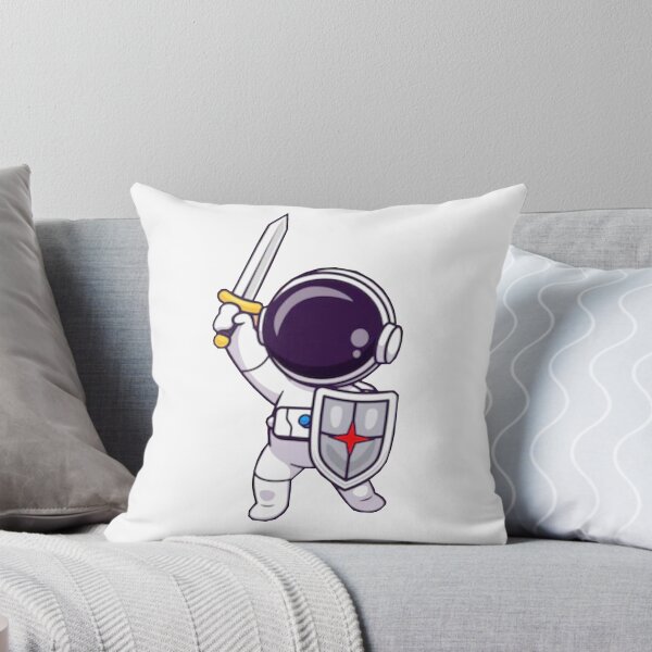 Item preview,   Cute astronaut warrior holding a shield and a sword cartoon designed and sold by BEAUTY ⭐⭐⭐⭐⭐.