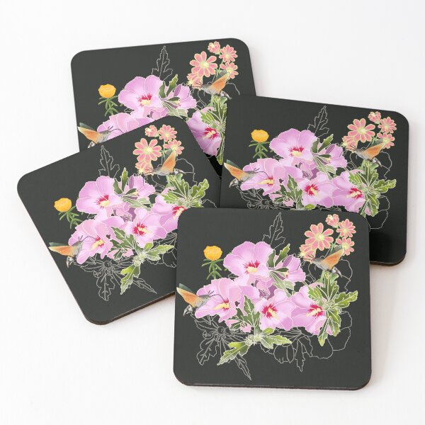 Item preview, Hummingbird hawk-moth floral, black designed and sold by Naty Design Prague.