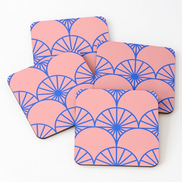 Item preview, Art Deco Pattern No 10 - Pink and Blue- Geometric Shan Vintage designed and sold by Millusti.