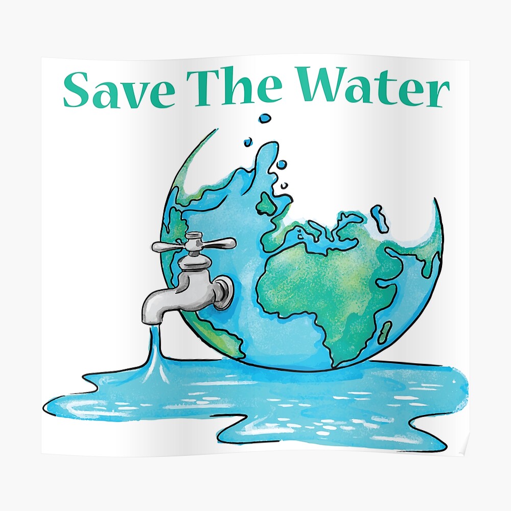 Save Water Poster By Jurassicshop Redbubble
