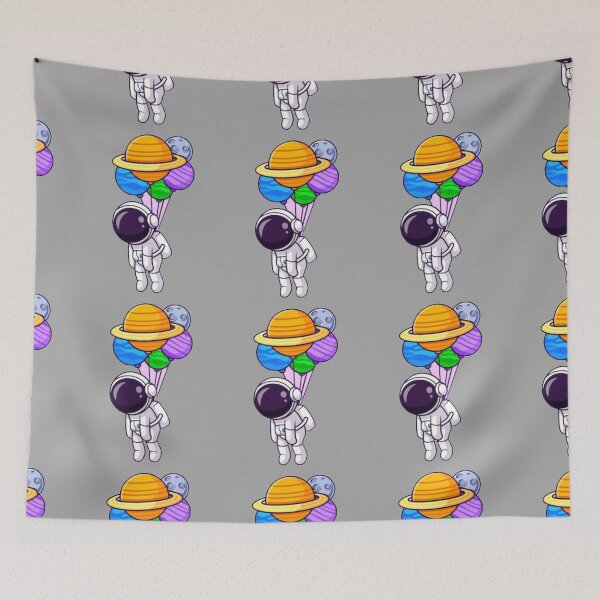 Item preview, cute astronaut floating with the planets cartoon. designed and sold by BEAUTY ⭐⭐⭐⭐⭐.
