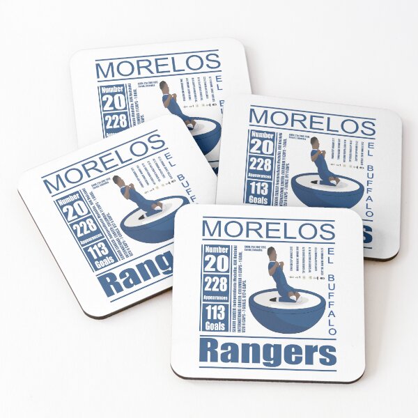 Item preview, El Buffalo, Morelos, Rangers Fan Art Work, Rangers Coasters, Birthday Present designed and sold by FootyLocker.