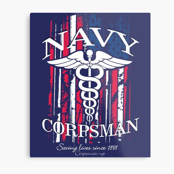 Navy US Flag Metal Print