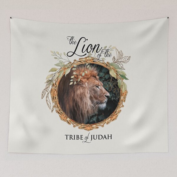 Item preview, Lion of Judah wreath on white designed and sold by AbideApparel.