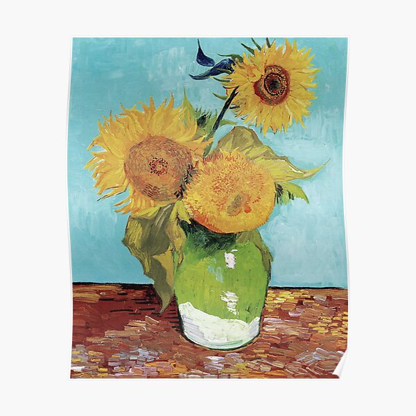 "Vase with Three Sunflowers by Vincent van Gogh" Poster for Sale by