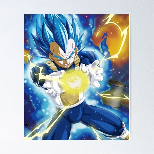 Dragon Ball Poster Vegeta Goku SSJ God about to fire 12inx18in