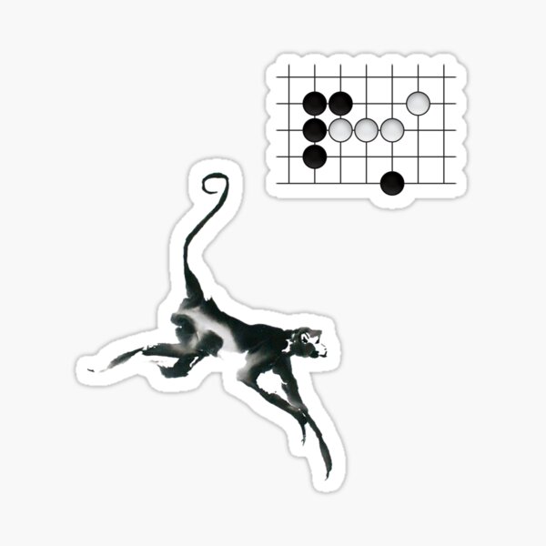 Monkey Jump - Weiqi Go Baduk Board Game Sticker