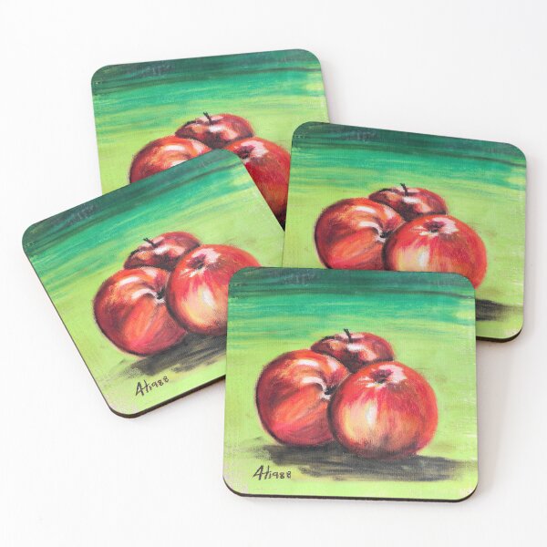 Item preview, Three Red Apples designed and sold by hoganartgarage.