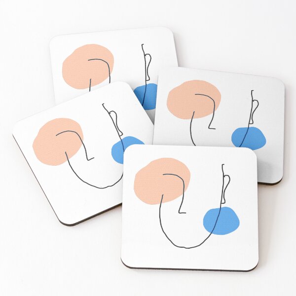 Item preview, Boho Pink Linear Girl Portrait Face Minimalism designed and sold by Ankerd.
