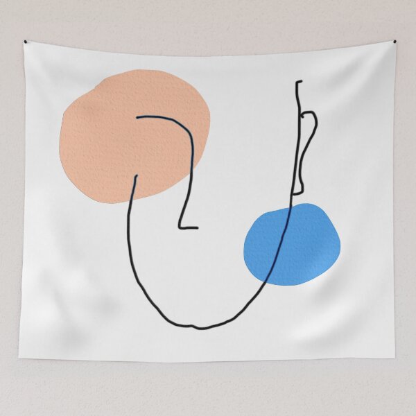 Item preview, Boho Pink Linear Girl Portrait Face Minimalism designed and sold by Ankerd.