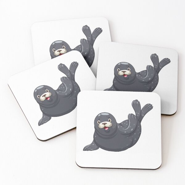 Item preview, Seal on Waves - Funny Grey Aquatic Life Cartoon designed and sold by SBWorld.