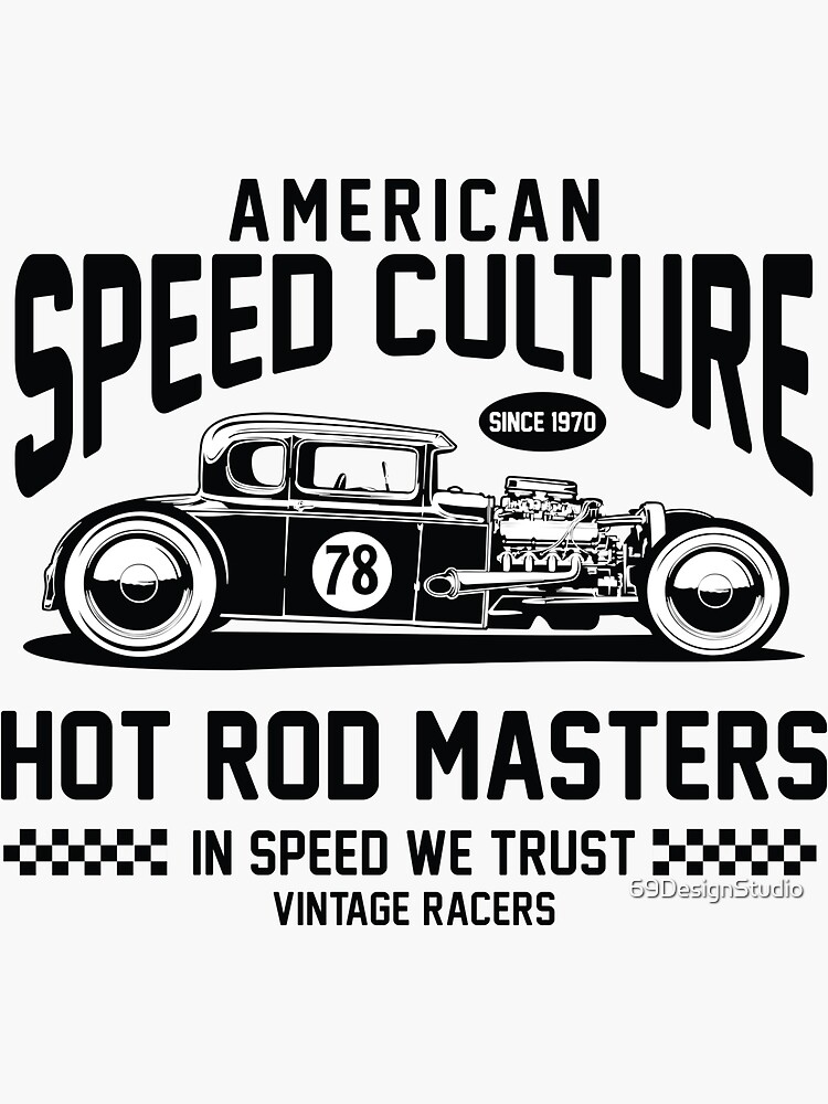 "Vintage hot rod car" Sticker for Sale by 69DesignStudio Redbubble