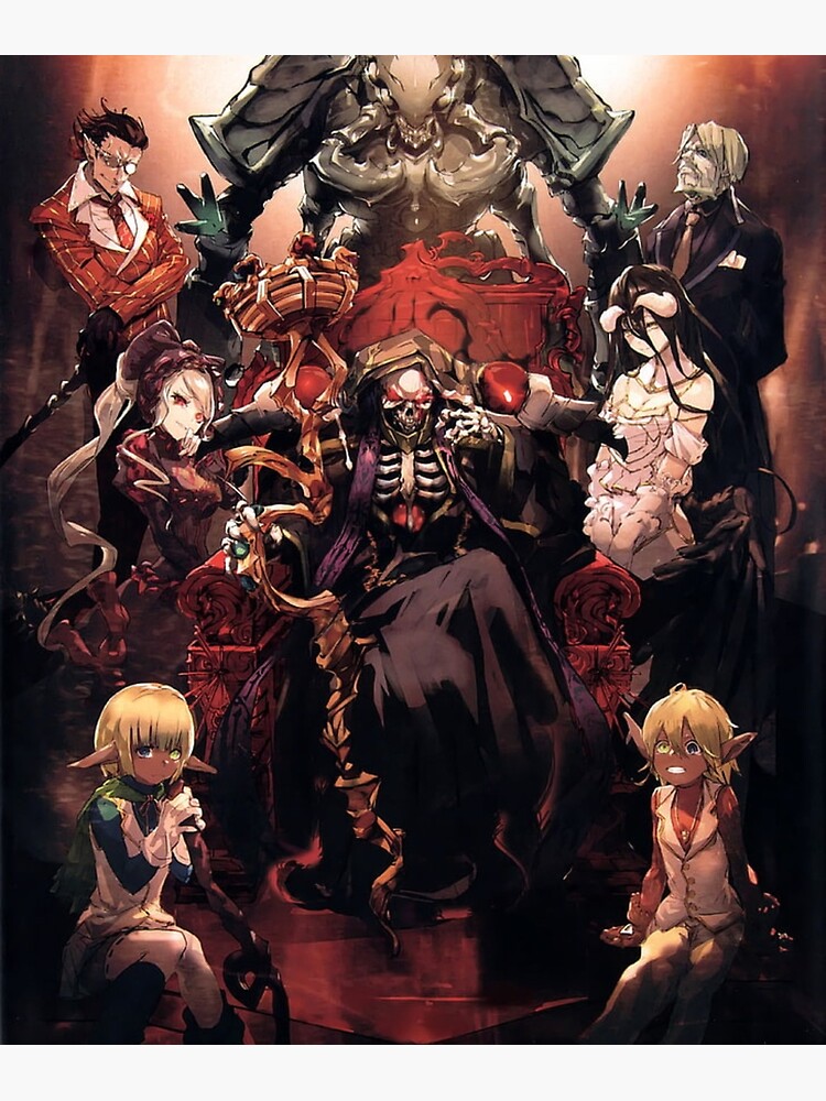 Overlord, anime, ainz ooal gown, momonga, black, gold, undead