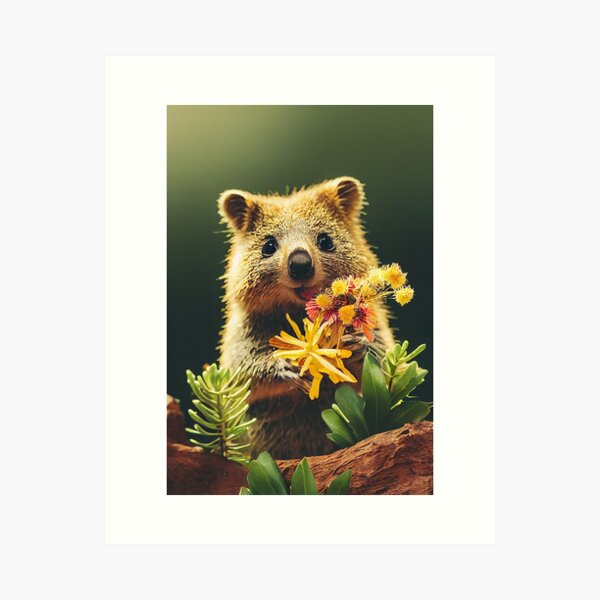 Item preview, Cute quokka with Australian wild flowers designed and sold by Leo Rolph.