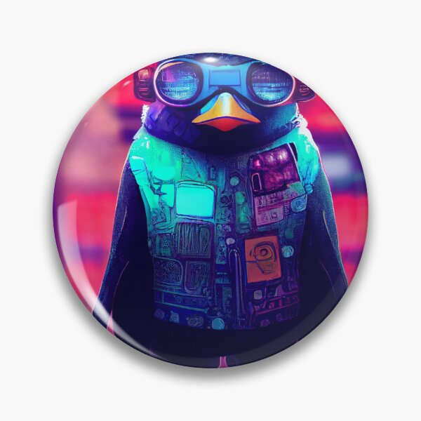 Aperçu de l'œuvre Pingouin Cyberpunk créée et vendue par Daemonrat.