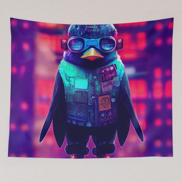 Item preview, Cyberpunk Penguin designed and sold by Daemonrat.
