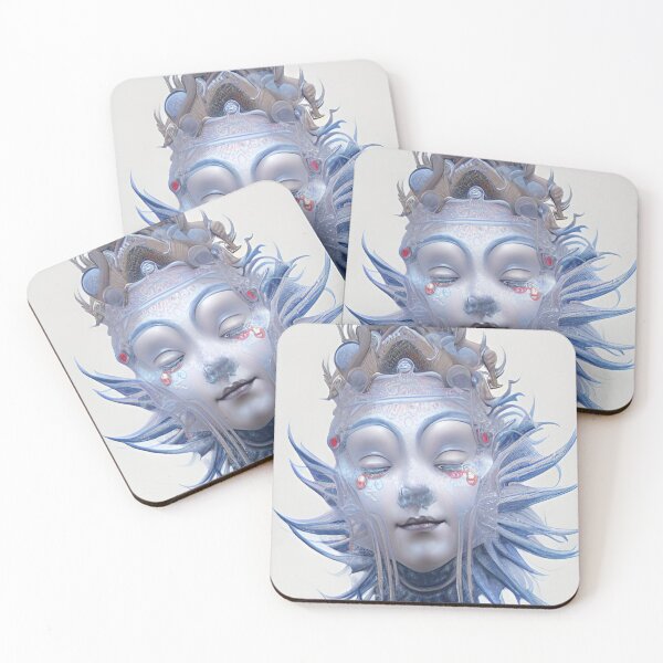 Item preview, Original Chinese Buddha Concept Art Digital Illustration Fantasy Portrait Asian Beauty Abstract Mystical Authentic Korean Japanese Traditional Ink Painting Face Mask Hanya Tattoo Character Design designed and sold by S Y N T H R E A L M.