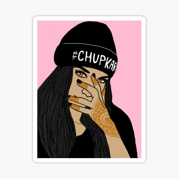 Chup kar Beanie Girl Sticker