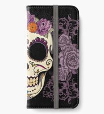 Vintage Schädel und Rosen iPhone Flip-Case/Hülle/Skin