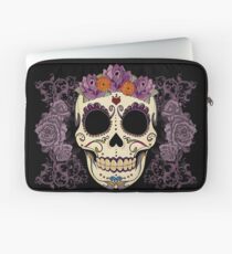 Vintage Schädel und Rosen Laptoptasche