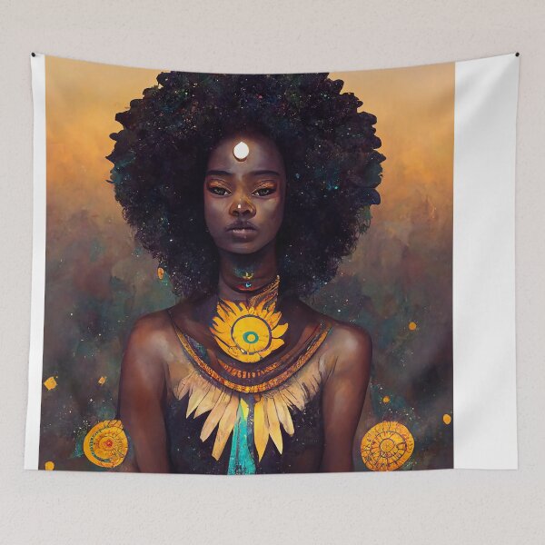 Item preview, Third Eye Afro Goddess designed and sold by DeepSymbolism.