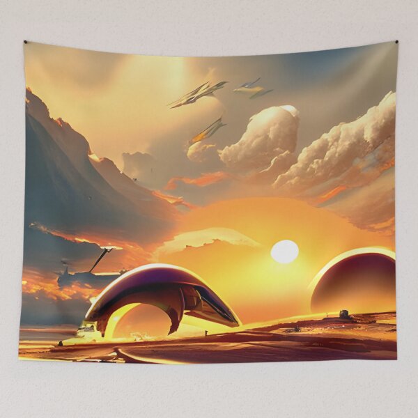 Item preview, AI Generated Art, Retro Sunset Science Fiction Art designed and sold by ACC .