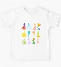 Prinzessinnen Aquarell Silhouette Kinder T-Shirt