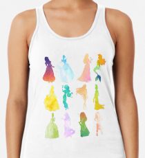 Princesses Watercolor Silhouette Racerback Tank Top