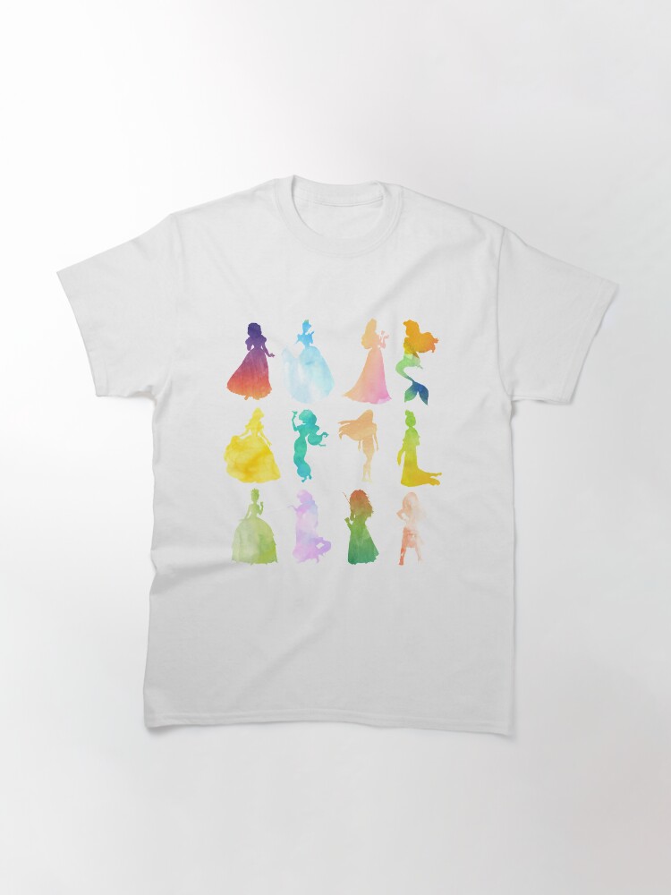 Alternate view of Princesses Watercolor Silhouette Classic T-Shirt
