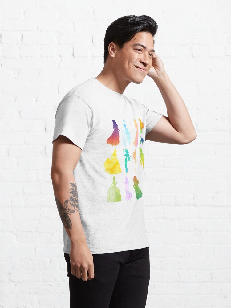 Alternate view of Princesses Watercolor Silhouette Classic T-Shirt