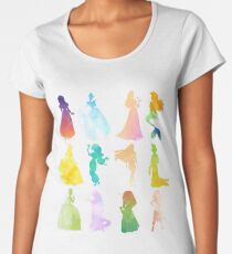 Princesses Watercolor Silhouette Women's Premium T-Shirt